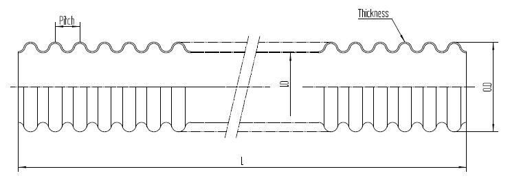 Coated Corrugated Stainless Steel Tube for Gas Dn50-2 1/2