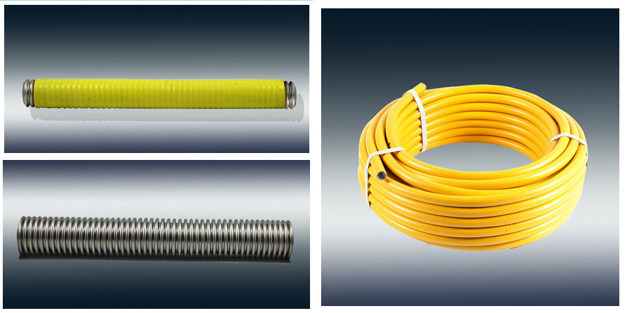 Corrugated Stainless Steel Coated Gas Hose Dn25 - 1 1/4